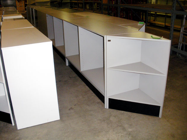new checkout counters with adjustable shelves