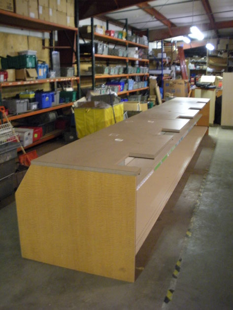 back view of candy shelf front checkout counter