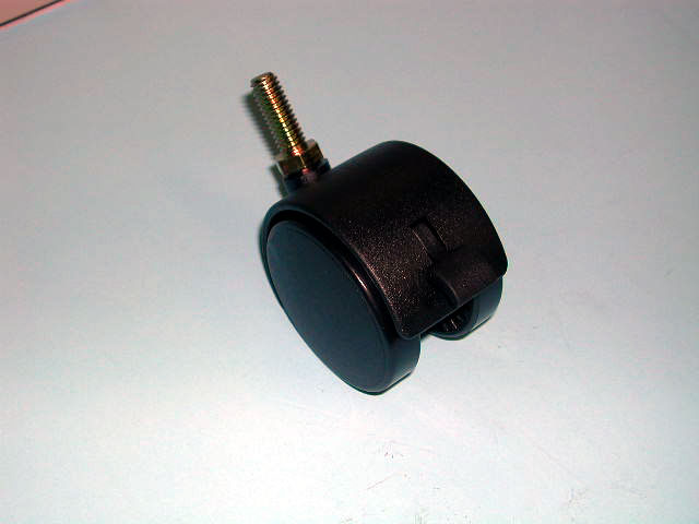 Caster 60 MM w/ Brake Twin Wheel 3/8" Stem 225# Capacity - Black