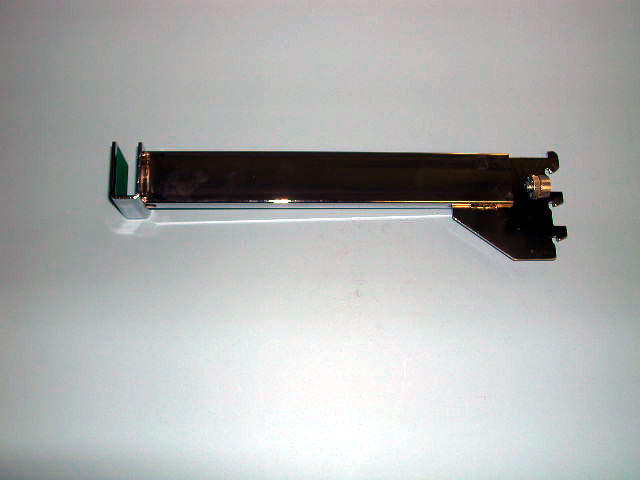 Heavy Duty 12" Bracket For Universal Slot 1/2" x 1" on Center Holds Rectangular Tube - Chrome