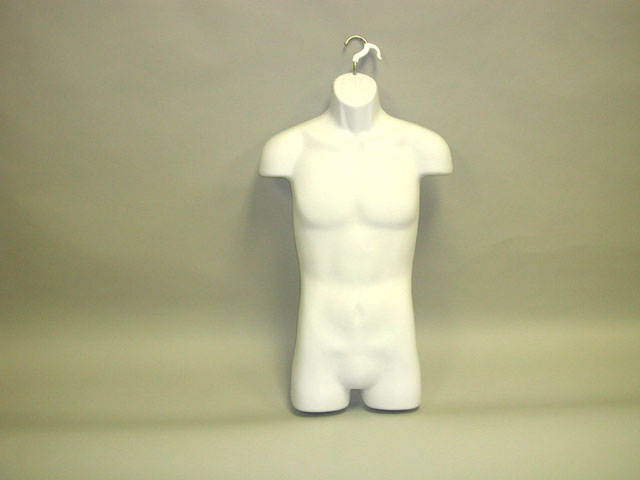 Male Form Injection Molded w/ Metal Hook - White