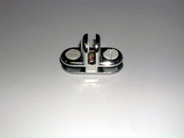 3 Way Metal Cubbie Clip for 3/16" Tempered Glass- Chrome