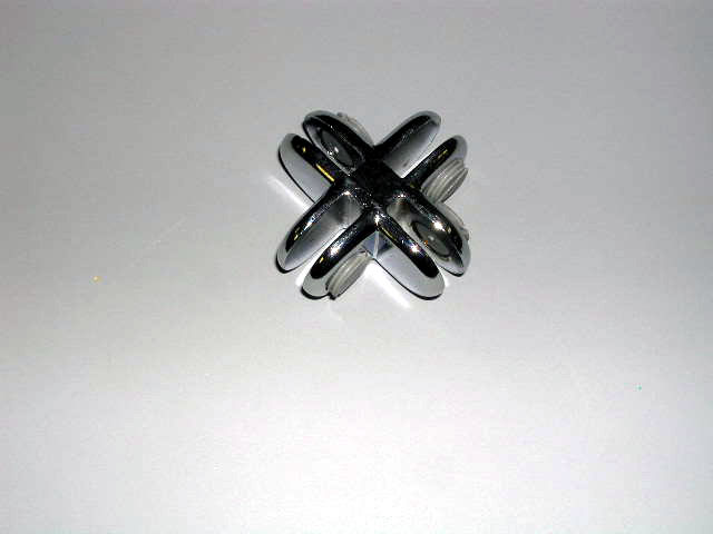 4 Way Metal Cubbie Clip for 3/16" Tempered Glass- Chrome