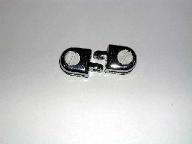Hasp Metal Cubbie Clip for 3/16" Tempered Glass- Chrome