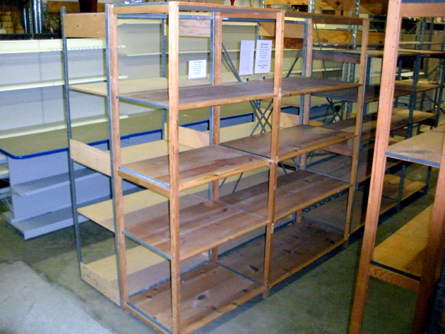 used Lundia stockroom shelving