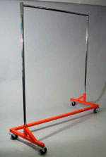 Z-Rack Chrome w/ OSHA Orange Base and 4" Wheels with Brakes and Bumpers