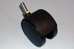 Caster 60 MM w/out Brake Twin Wheel 3/8" Stem 225# Capacity - Black