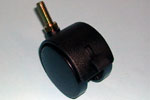 Caster 60 MM w/ Brake Twin Wheel 3/8" Stem 225# Capacity - Black