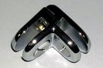2 Way Metal Cubbie Clip for 3/16" Tempered Glass- Chrome