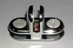 3 Way Metal Cubbie Clip for 3/16" Tempered Glass- Chrome