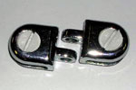 Hasp Metal Cubbie Clip for 3/16" Tempered Glass- Chrome