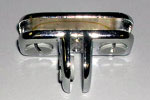 3 Way Adjustable Metal Cubbie Clip for 3/16" Tempered Glass- Chrome